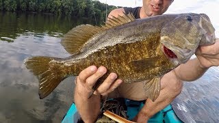 I CAUGHT THE BIGGEST SMALLMOUTH BASS OF MY LIFE!!! (Ultralight Tackle)