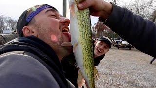 LICK A FISH HILARIOUS FISHING CHALLENGE!!! (ft. Mike Iaconelli & Bass Fishing Jersey)