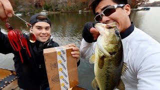 Bass Fishing Challenge versus a YUNG Sub!! -- "Shad Chasers" vs. "Fall Prep" (MTB's Catch Co. Boxes)