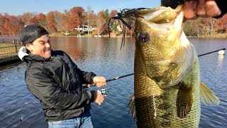 Slaying Bass on FINESSE Jigs! Late Fall Bass Fishing with a Subscriber