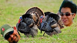 LOST FOOTAGE!!! Wild Turkeys vs. 1Rod & BamaBass (Gobble Contest) -- Thanksgiving Special!