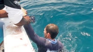Fisherman Pulled Overboard by Giant Fish - ft. kanalgratisdotse