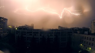 Молния, Гроза, Гром, Дождь в 4K GoPro Timelapse