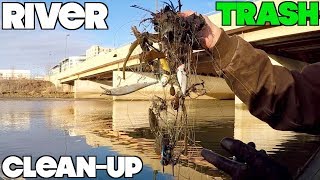 DISGUSTING!!! CLEANING UP MY FAVORITE RIVER -- MAGNET FISHING
