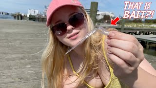 Beach Fishing ADVENTURE!!! (She Catches Her FIRST Ocean Fish Ever!)