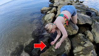 YOU WON'T BELIEVE WHAT SHE FOUND!!! (FIRST Time Beach Fishing!)