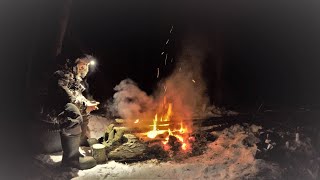 Живая Красота Зимнего Похода! Рыбалка С Ночёвкой в Лесу- 26! Настоящий Кайф и Умиротворение у Огня!