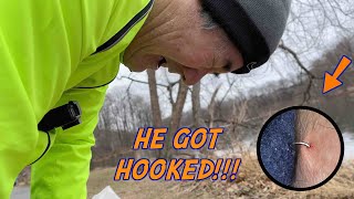 My Dad GOT HOOKED for the FIRST TIME EVER!!! (PAINFUL & HILARIOUS Fishing Day!)