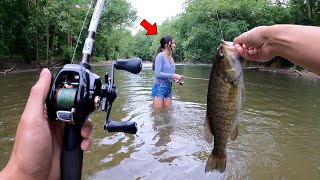 Creek Fishing ADVENTURE with my Sister!!! (You Won't Believe what she Catches...)